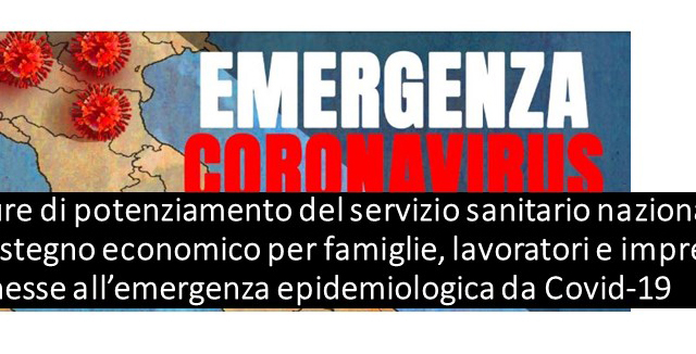 Coronavirus – misure di potenziamento del servizio sanitario nazionale e di sostegno economico per famiglie, lavoratori e imprese connesse all’emergenza epidemiologica da Covid-19 – decreto-legge 17 marzo 2020 n. 18