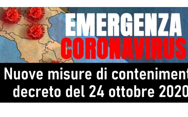 Protetto Nuove misure di contenimento – decreto del Presidente del Consiglio dei Ministri 24 ottobre 2020 – Gazzetta Ufficiale 25 ottobre 2020, n 265