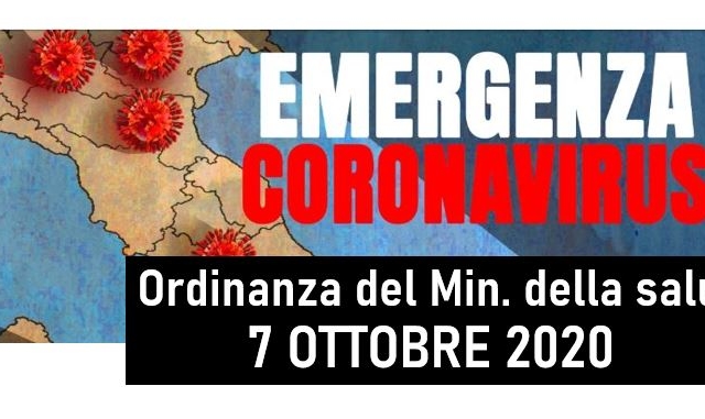 Protetto COVID19 – Ordinanza del Ministro della salute 7 ottobre 2020 | Proroga dello stato di emergenza e delle misure di contenimento