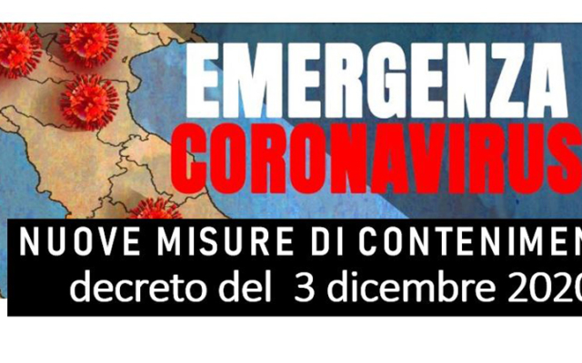 Protetto Nuove misure di contenimento – decreto del Presidente del Consiglio dei Ministri 3 dicembre