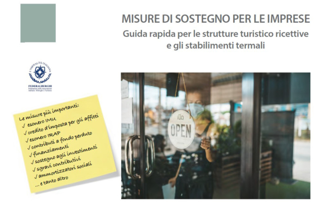 Protetto Misure di sostegno per le imprese – guida rapida per le strutture turistico ricettive e gli stabilimenti termali (nuova edizione)