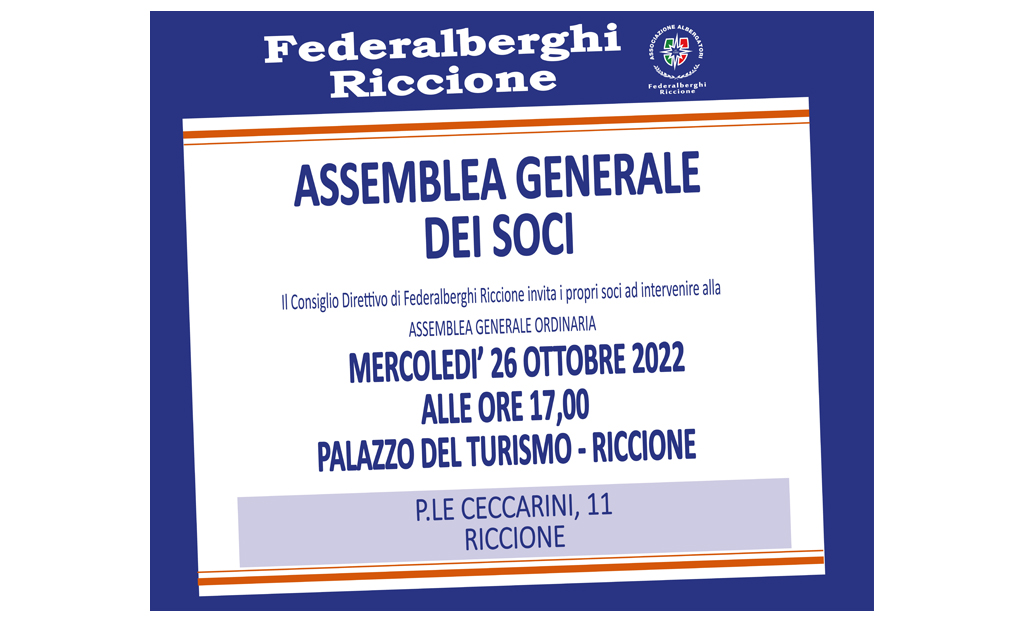 ASSEMBLEA GENERALE DEI SOCI – Federalberghi Riccione