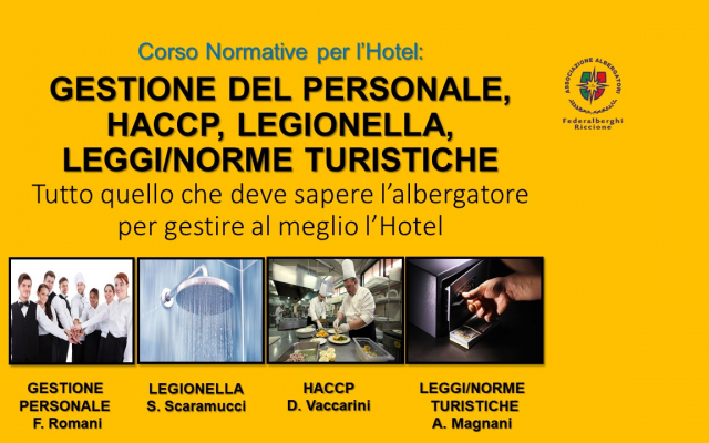 Corso Gratuito| Normative per l’Hotel: GESTIONE DEL PERSONALE, HACCP, LEGIONELLA, LEGGI/NORME TURISTICHE