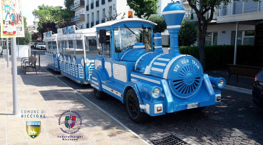 Protetto Nuovo trenino su gomma per la zona mare nord di Riccione: collegamenti garantiti con centro città e Terme